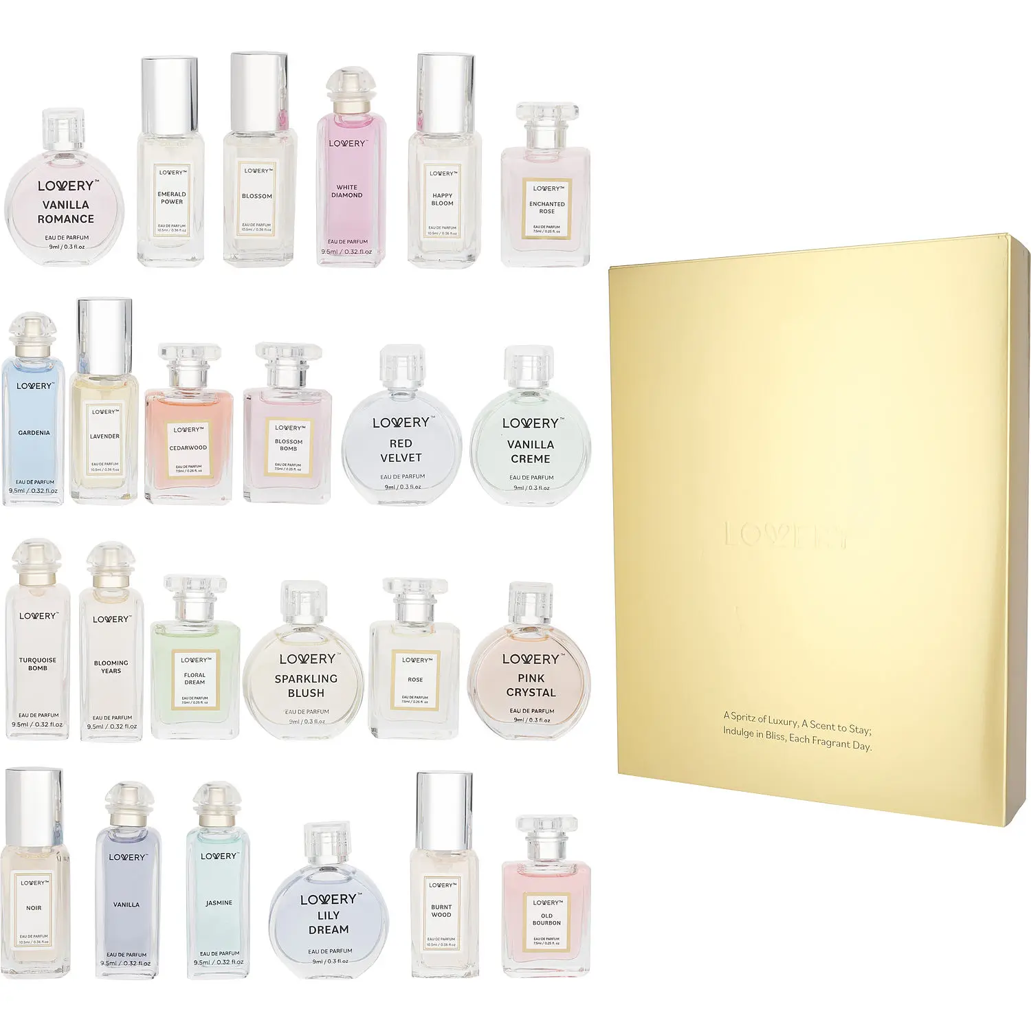 Lovery Variety Set-Perfume Advent Calender Set 24 Pcs 1 Oz For Women