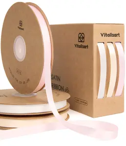 3/8" Double Face Satin Ribbon 120 Yards Bulk — 3 Rolls for Hair Bows, Gift Wrapping, Flower Bouquet & Wedding | Vitalizart
