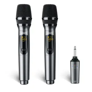 LEKATO K380S Wireless Microphone System Set with Receiver, Rechargeable Wireless Microphone, Dynamic Wireless Microphone for Singing, Karaoke,Speech, Wedding, Church, PA System Speaker, Music Lovers Boys Girls Friends Gift