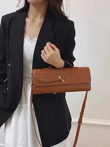 Handbag Hot New Arrival, Crossbody Evening Bag, Vintage Style Handwoven Shoulder Purse, Elegant French Bread Design, Versatile High-Quality, Leather Shoulder Bags