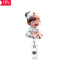 Adjustable ID Card Holder for Nurses, Durable Material, Clip Design, Suitable for Doctors Students, School Organization Office Use, Nurse Badge Reel