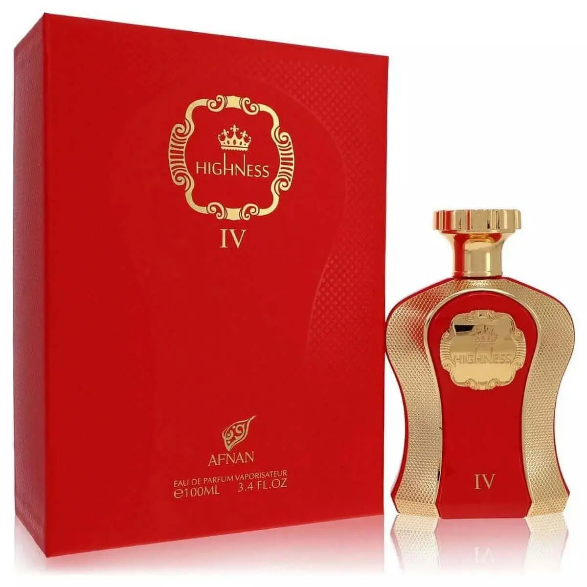 Afnan Highness IV Red EDP Perfume Spray - Full-Size Elegant Fruit-Scented Perfumed Fragrance for Women, Floral Fruity Passionfruit-Peach Blend, 3.4 fl oz, New in Box, Fruit-Scented Women's Fragrance, Full-Size Women's Fragrance