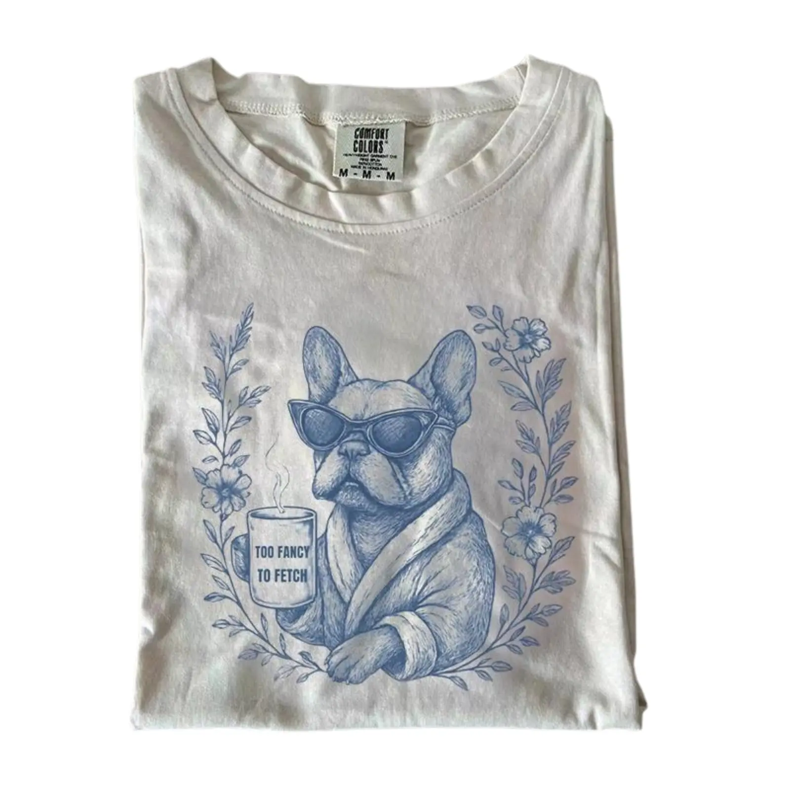 Too Fancy To Fetch Frenchie T-Shirt, Vintage 90s French Bulldog Tee, Unisex Fit Design, Gift for Men and Women