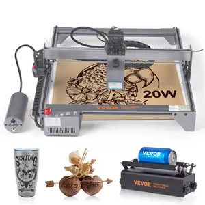 fathersdaygift  VEVOR Laser Engraver, 20W Output Laser Engraving Machine, 15.7x 15.7 Large Working Area, 10000mm/min Movement Speed, Compressed Spot with Rotary Roller, Laser Cutter for Wood, Certain Metal