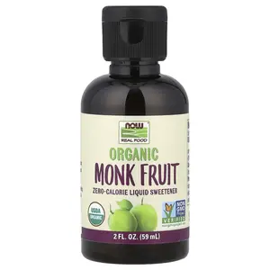 NOW Foods Real Food, Organic Monk Fruit, Liquid Sweetener, 2 fl oz (59 ml)