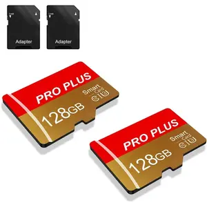 2 Pack SD Card 128GB with SD Adapter High Speed Memory Card, UHS-I C10 A1 Memory TF Card for Tablet/Mobile Phone/Camera/ Audio/ Console (TF162 Red  128GB)