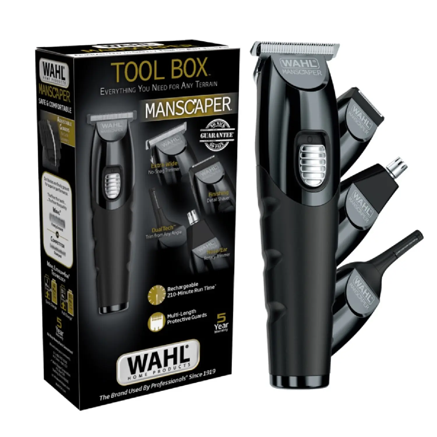 Wahl Manscaper Cordless Rechargeable Face And Body Trimmer Set With 4 Attachment Heads Wahl Manscaper Cordless Rechargeable Face And Body Trimmer Set With 4 Attachment Heads