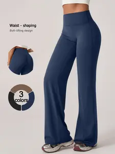 Women's High Waist Sporty Long Pants, Breathable Skin-Friendly Micro Flare Leggings, Perfect for Fitness Yoga Pilates Daily Commute