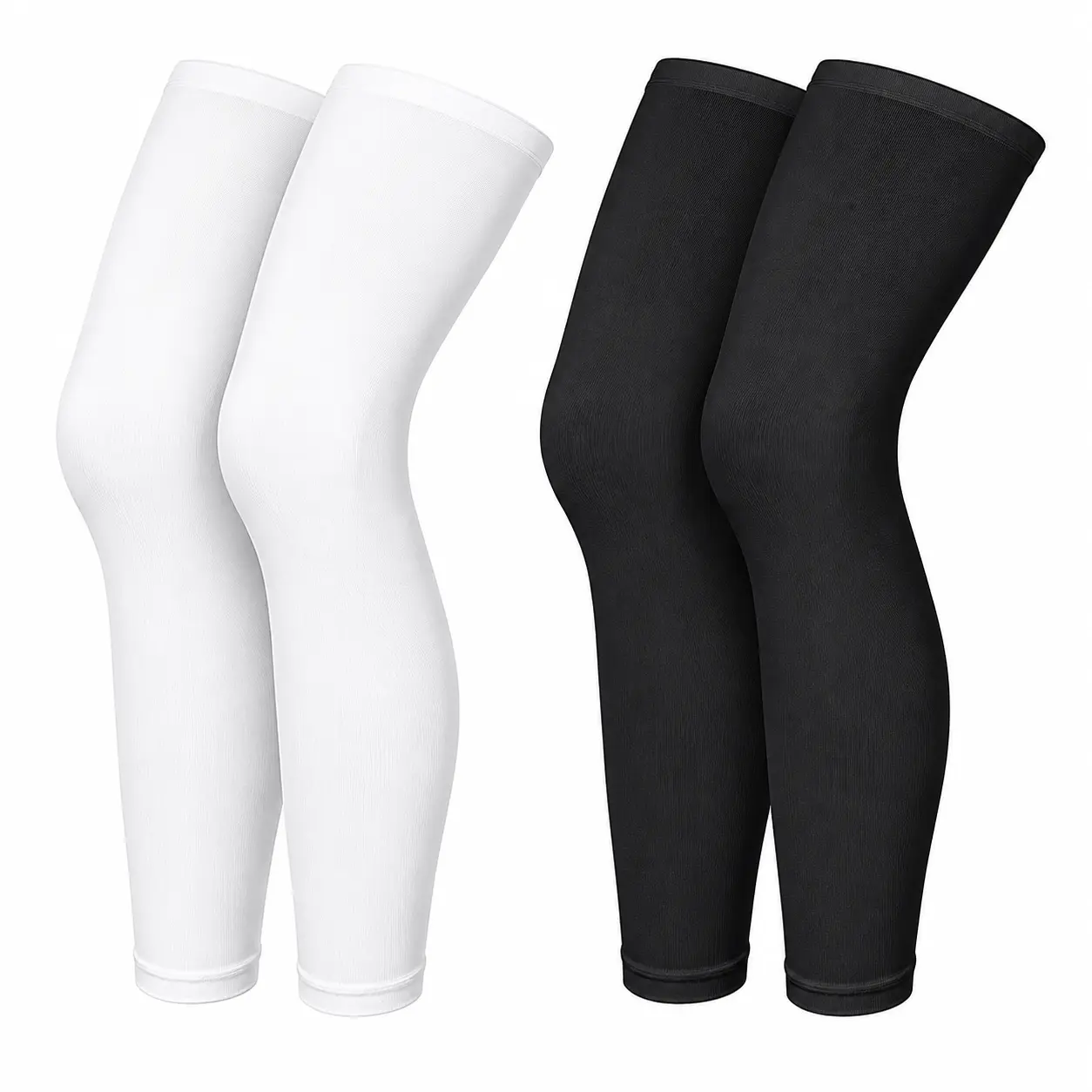 2 Pair Leg Compression Sleeves UV Protection Sports Leg Sleeves Running Basketball Cycling Athletic Leg Sleeves for Men Women