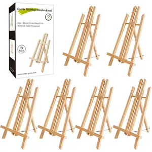 6 Pack 16" Tabletop Display Easel, Portable A-Frame Tripod Display Easel for Painting Party & Displaying Canvases, Photos, Display Tripod Holder Stand for Students  Beginners