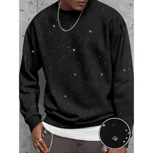 Men's Crewneck Sweatshirt Thick Loose fit Soft Casual Long Sleeves Pullover Sweatshirt for Men