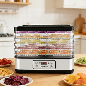 CUSIMAX Food Dehydrator Machine,Electric Dryer Dehydrators Machine with Digital Timer & Temperature Control for Beef Jerky Fruits Meat Herbs Vegetables, 5 BPA-Free Trays,Dishwasher Free Drying Shelf System Stainless Steel On Sale