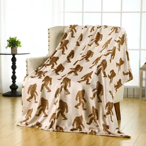 1pc Bigfoot-themed gifts, Bigfoot blankets, unisex, fun birthday gifts, unique Bigfoot-themed gifts, vintage flannel blankets, bedspreads, sofa blankets.