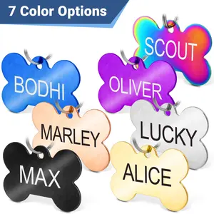 Pet identity tags, personalized dog tags and cat tags, custom engraved, easy to read.