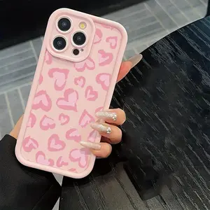 Heart Pattern Phone Case, Anti-drop Cellphone Protective Case, Total Protective Shockproof Mobile Phone Cover for iPhone 12 13 14 15 16 Pro Max
