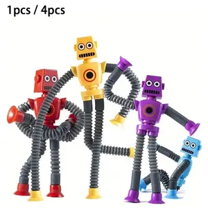 Kids Multicolor Flexible Suction Cup Robot Toy, Stretchable Stress Relief Sensory Game, Unique Gift for Birthday Christmas Halloween