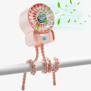 Strong Grip Clip-On Fan | Rechargeable Mini Fan with Heavy Duty Clamp Design & 4 Adjustable Speeds | Portable Cooling Fan for Desk, Stroller, Office & Outdoor Use