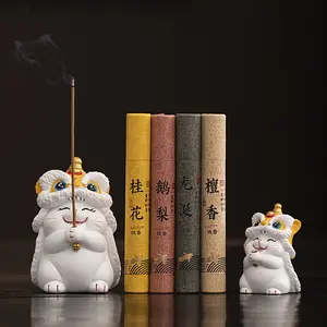Green sandstone, Maneki-neko, small ornaments, incense burners, for home use, indoor tabletop incense sticks, incense holders, aroma burners