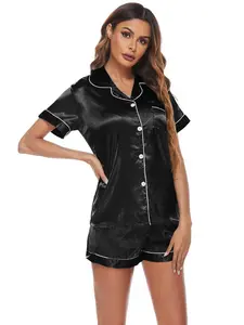 Homewear ice silk surface pajamas women's sets of summer fit and comfortable short-sleeved shorts