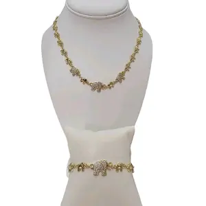 valdiviajewery # 2145 Elephant Set Gold Plated 14k High Quality.