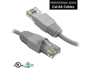 Nippon Labs 3Ft Cat6A UTP Ethernet Network Booted Cable, 24AWG 3 Feet Gigabit LAN Network Cable RJ45 High Speed Patch Cable, Gray, 60CAT6A-3GY