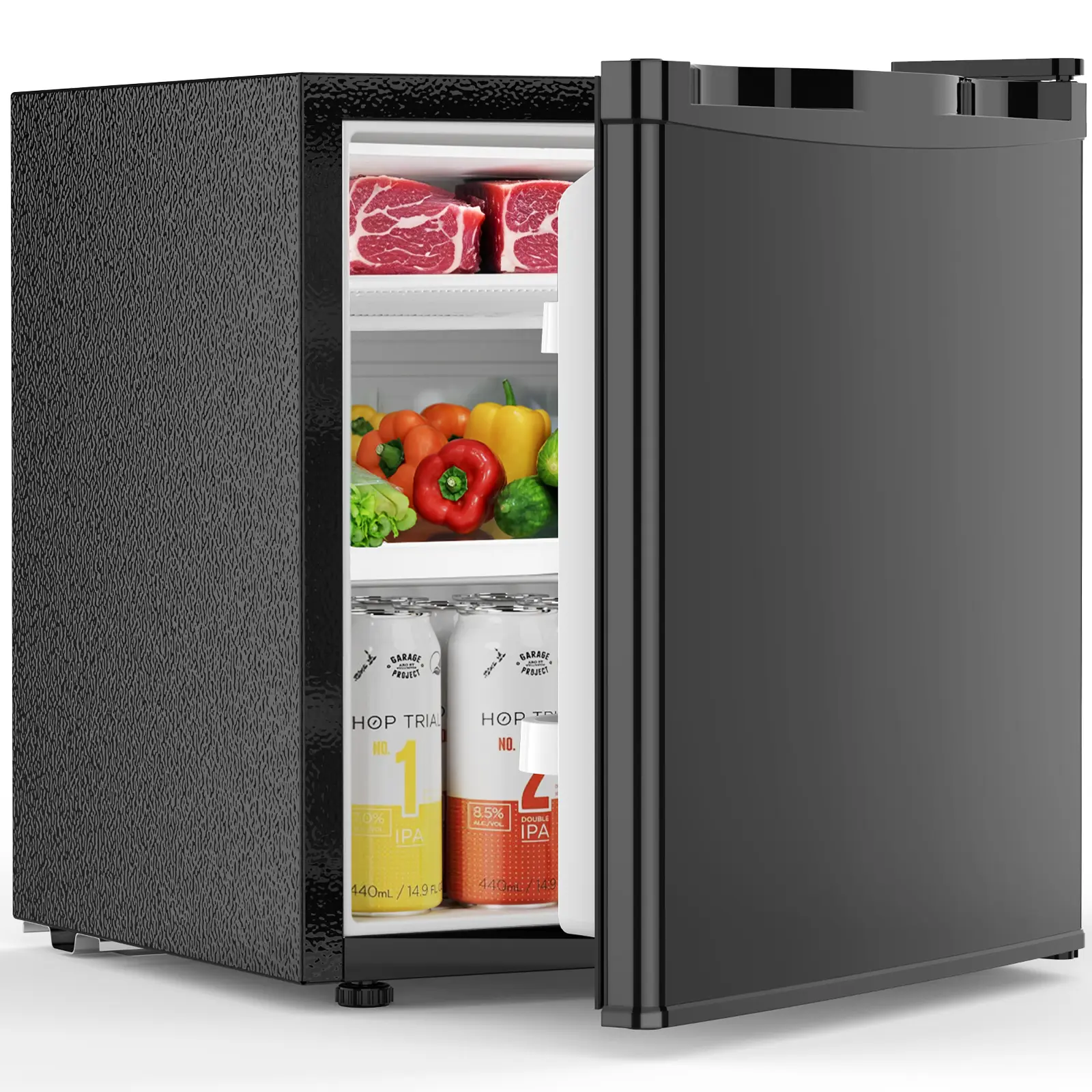 COWSAR 1.6/2.6 Cu.ft Mini Fridge with Freezer, Compact Single Reversible Door Refrigerator, Adjustable Thermostat, Ultra Quiet, Energy Efficient for Office, Dorm, Bedroom, Apartment
