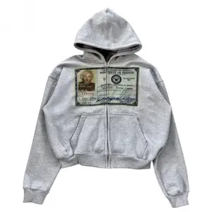 Y2K Retro Graphic Zip-Up Hoodie – Unisex Streetwear Cardigan with Bold Prints |   Autumn Long Sleeve Street Style Jacket