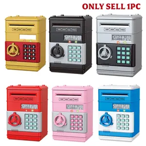 Electric Large Capacity Smart Money Box Atm Automatic Roll Password Unlock with Light and Sound Prompt, Toy, Electronic Coin Bank (Requires 3x1.5v AA Batteries, Not Included)