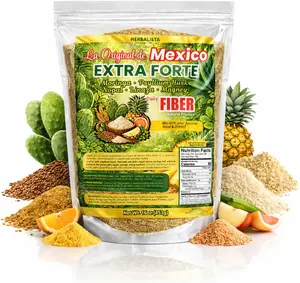 La Original de Mexico Extra Forte Daily Fiber 16oz (454g), Moringa, Psyllium Husk, Nopal, Flaxseed (Linaza) & Agave Blend, Plant-Based Fiber Powder, Easy to Mix