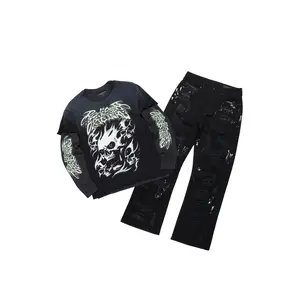 Schtupp Black Double Layer T-Shirt/Baggy Fit Jean Bundle