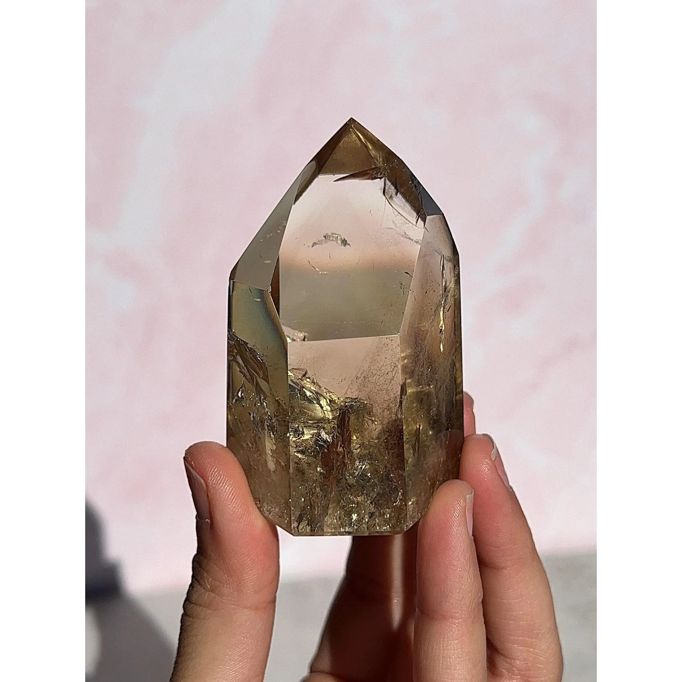 Top Quality Natural Citrine Tower with Phantoms from Brazil #6A