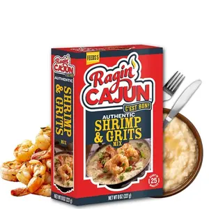 Ragin' Cajun Authentic Shrimp & Grits - 8 oz Box, Gluten-Free, No MSG - Louisiana Creole Meal, Ready in 25 Minutes