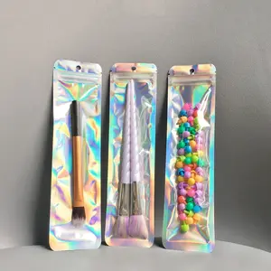 Glitter Gift Bag, Bright Packaging, 20/100pcs Reusable Sealed Aluminum Foil Bag with Brush & Tweezers, Gift Wrapping Supplies for Lip Gloss, Jewelry, Cosmetics, Candy, Party Favor Packs