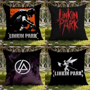 Linkin Park rock band Cushion Cover Ultra-Soft Reversible Plush Pillow Cover Perfect for Car Rides Sofa Lounging Bedroom Relaxation Heartfelt Gift for Family & Friends
