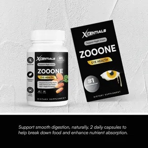 Xcentials Zooone Eye Health Supplement - Essential Vitamins & Minerals for Healthy Vision - 60 Capsules - Macular Protection, Dry Eye Relief, Blue-Light Defense - Vegan Friendly