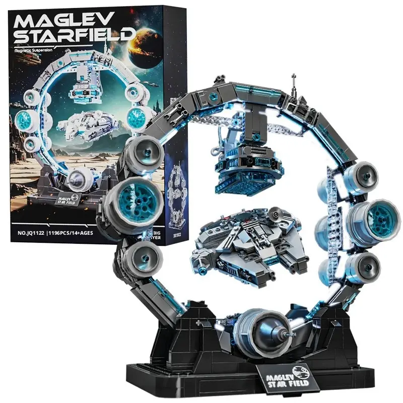 Zestopia Magnetic Suspended Millennium Falcon Building Block Model - 1196Pcs Magnetic Building Set, Plastic Bricks Spacecraft, Assembled Spacecraft Ornament, Educational Science Toy for 14+ Boys/Adults, Fun Gift