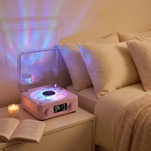 Cute Vinyl-Style Bluetooth Speaker with Soft Ambient Light, Relaxing Sleep Sounds, Cozy Nightstand Bedroom Decor Gift for Her