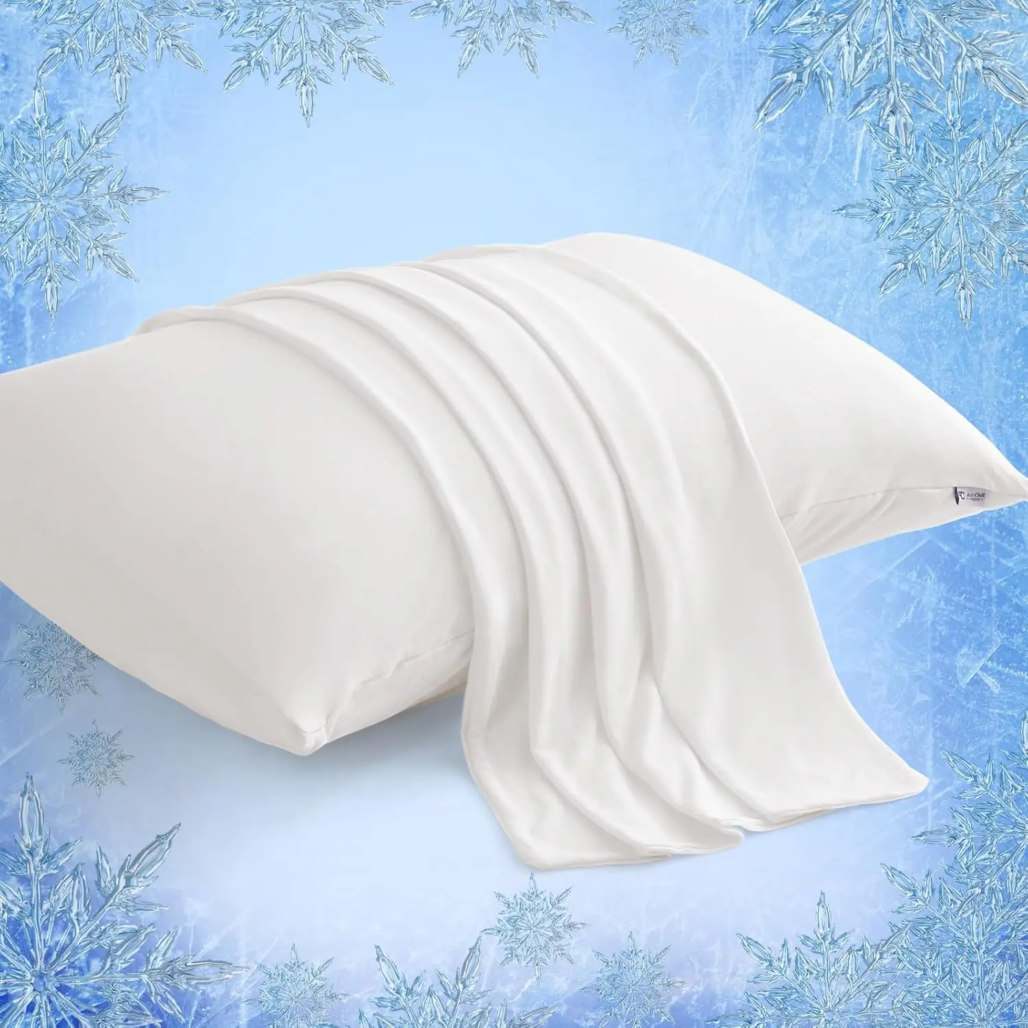 Cooling Pillow Cases for Hot Sleepers,  Q-Max 0.45 Cooling Pillowcases, Both Sides[Cooling/Cotton], Breathable Soft Pillowcase for Hair and , Set of 2-White ( (20" x 36"))