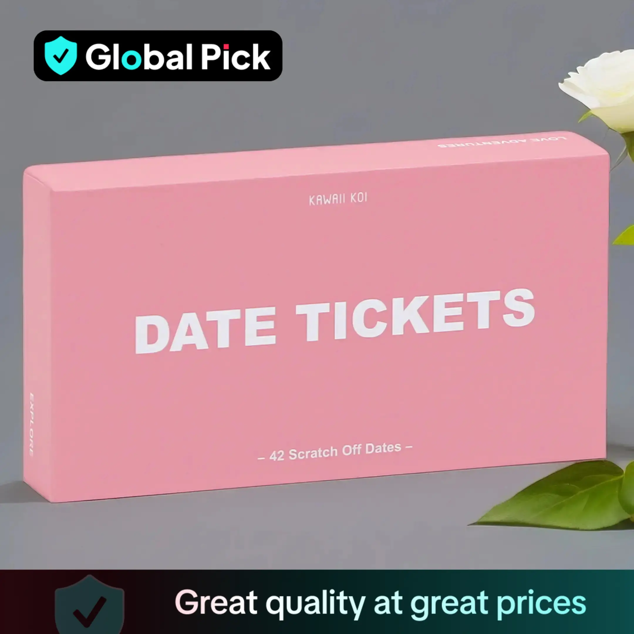 Date Ticket, 1 Box 42 Scratch Off Date Ideas & Adventures for Couple, Romantic Date Tickets Anniversary Gift for Him Her, Tabletop Games, Gift Idea