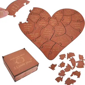 Romantic Heart Puzzle Gift Box, Valentine's Day Present for Him, 20 Reasons I Love You，Her, Husband, Wife, Father's Day Gift, Love Reason Gift Set