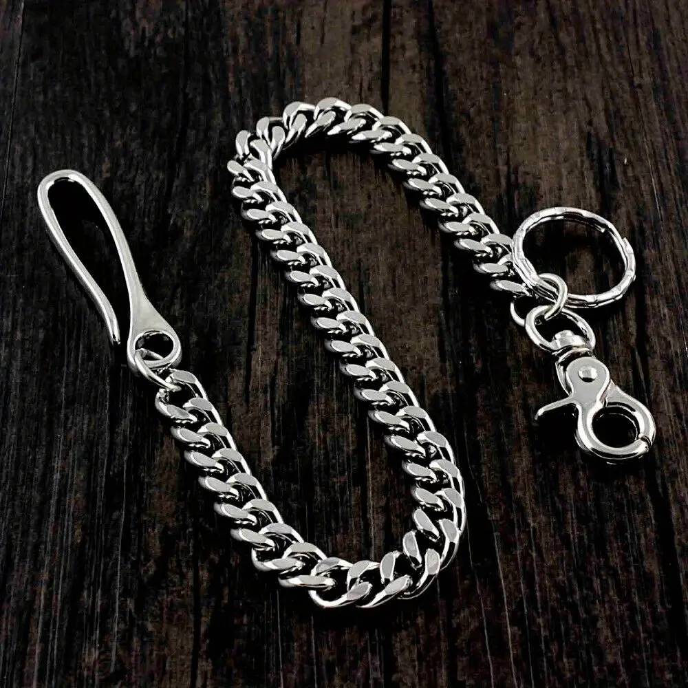 Heavy Metal Alloy Wallet Chain with Hook Motif, Sturdy Purse Accessory, Chain for Purse, Biker Rock Fashion Keychain