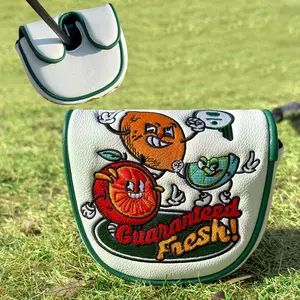 Stylish Golf Club Putter Cover for Df3 Putters, Cute Cartoon Pattern, PU Fabric with Plush Lining, Magnetic Closure, Scratch-Resistant, Golf Accessories
