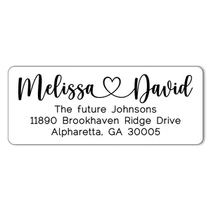 Custom Wedding Return Address Labels Personalized, Peel and Stick Couples Script Stickers for Invitations