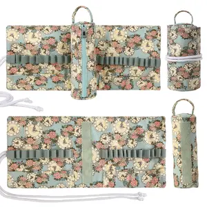 New Canvas Crochet Bag Organizer Roll, Portable Travel DIY Sweater Hook Storage Pouch, Sewing Supplies Holder for Beginners, Yarn Holder