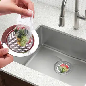200 PCS Disposable Kitchen Mesh Sink Strainer Covers, Fine Drain Nets for Food Waste, Coffee Grounds & Oil, Easy-to-Use Replaceable Filters for Stainless Steel Sinks