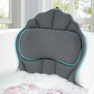 Jellyfish bathtub pillow 4D air net ergonomic bathtub pillow machine washable with laundry bag has 6 suction cups perfect gift, leisure bathing good time ,fathersdaygifts
