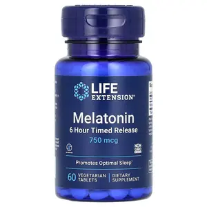 Life Extension Melatonin, 6 Hour Timed Release, 750 mcg, 60 Vegetarian Tablets