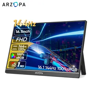 ARZOPA 16.1'' 144Hz Portable Monitor with Adjustable Foldable Kickstand, 100% sRGB 1920×1080P Full HD HDR 144HZ Portable Game Monitor, Ultra Slim - Eye Protection-External Second Screen Travel Monitor for Laptop/PC/Mac/PS3/4/5/Xbox Gift Ideas - Z1FC