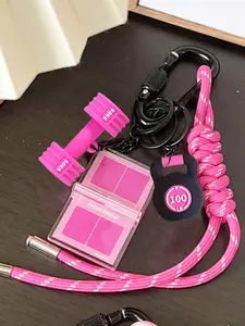 Sport Fitness Equipment Keychain Acrylic Pickleball Court Keychain Fitness Gym Keyring Lanyard with Water Cup Bottle Barbell Kettlebell Dumbbell Pickleball Court Charms Fitness Gym Workout Exercise Pendant Bag Purse Charm Decoration Backpack Accessories