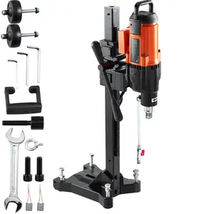 【fathersdaygift】VEVOR Diamond Core Drilling Machine, 10in Wet Concrete Core Drill Rig with Stand Wheels, 750RPM Speed & 1-1/4" Thread & Lifting Handle, 10in Drilling Diameter for Concrete Brick Block Stone, 2500W, Heavy Duty